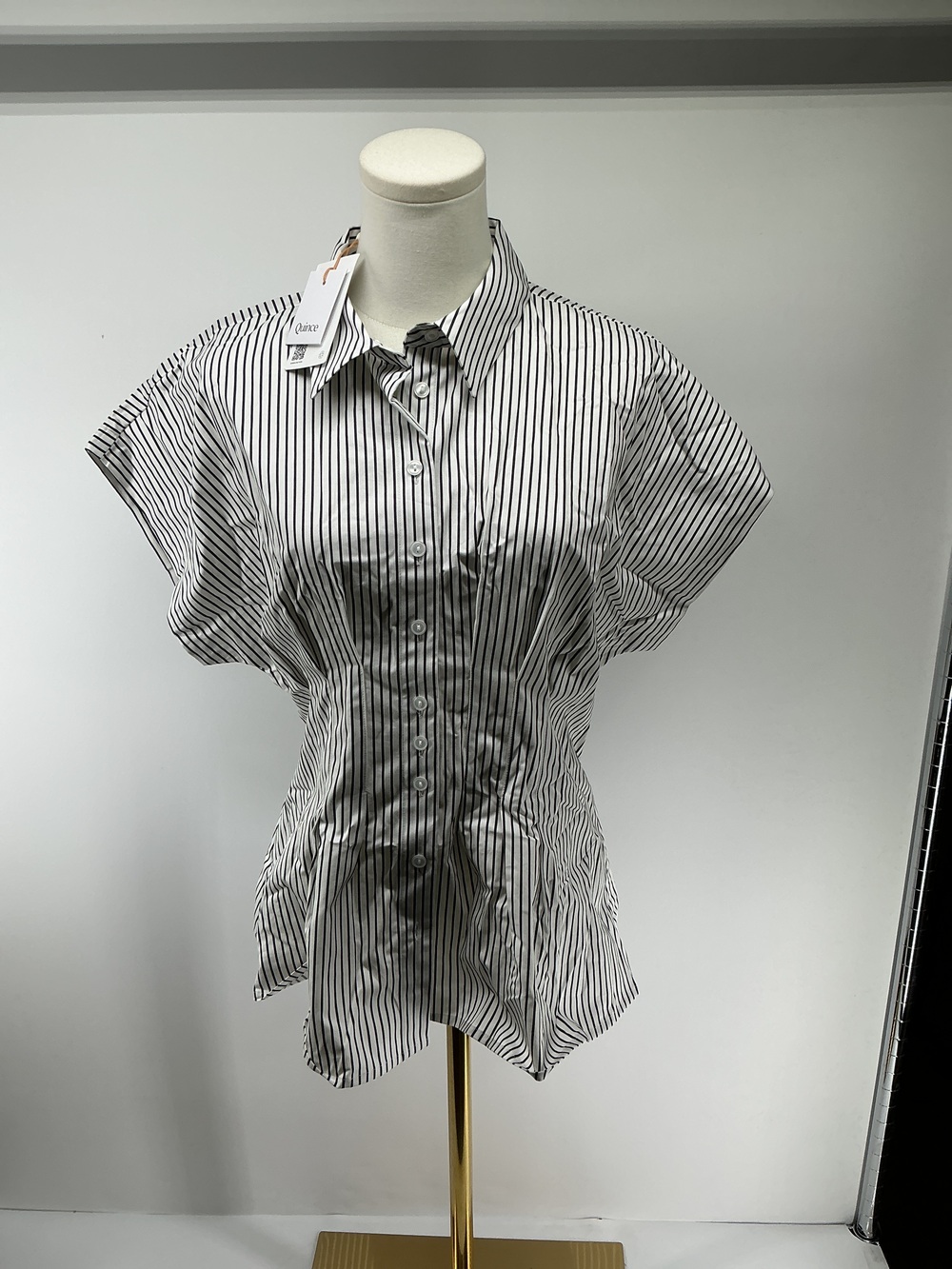 Stretch Twill Pleated Short Sleeve Shirt